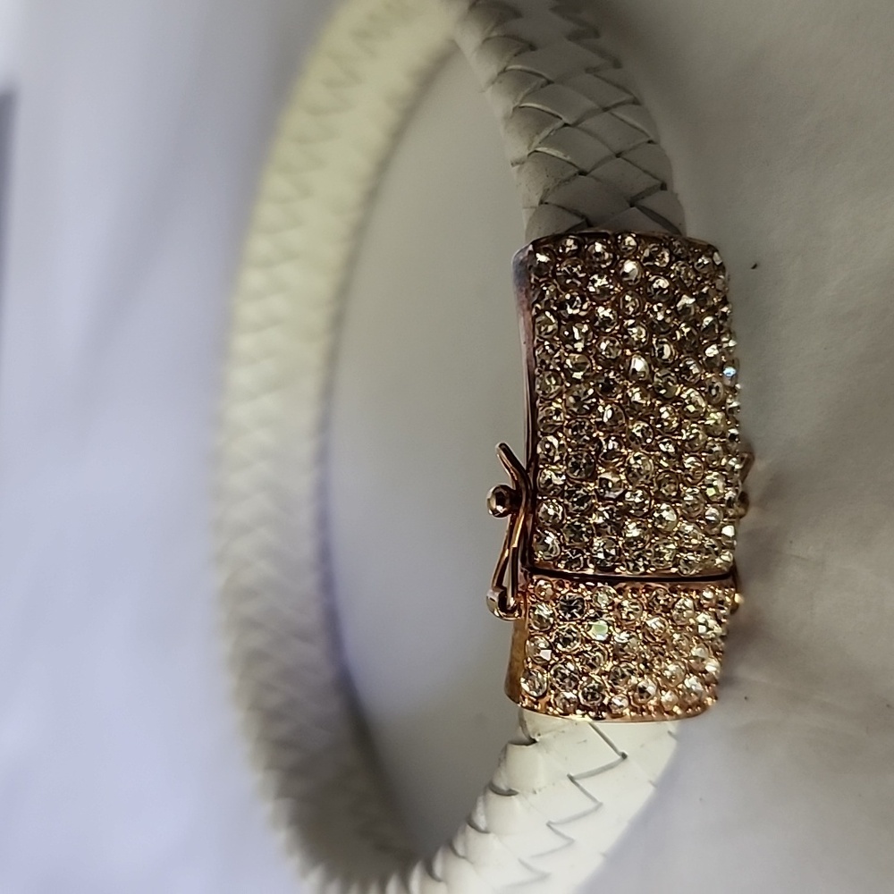 Joan Boyce Edgy Diva Pave/Leather Bracelet